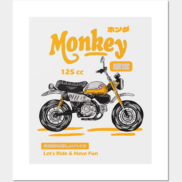 Honda Monkey - Yellow Wall Art by Hilmay